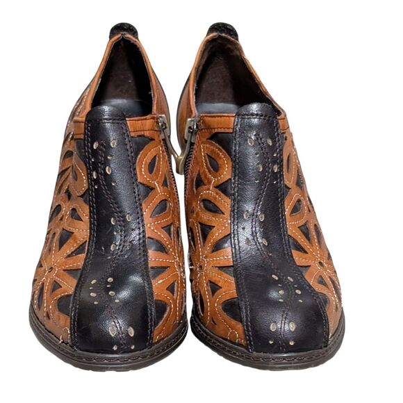 L’Artiste by Spring Step Arabella leather bootie stacked heel western size 37 - Picture 7 of 11